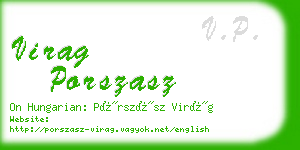 virag porszasz business card